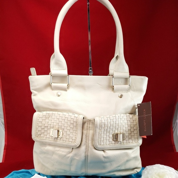 Elliott Lucca Handbag Ivory White Soft Leather